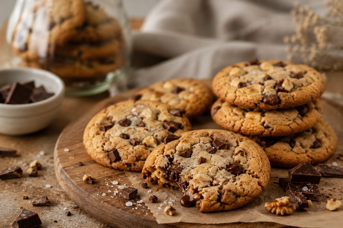 Cookies artisanaux aux pépites de chocolat, moelleux et généreux